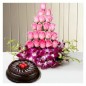 half kg truffle cake n Roses orchid flower Bouquet 